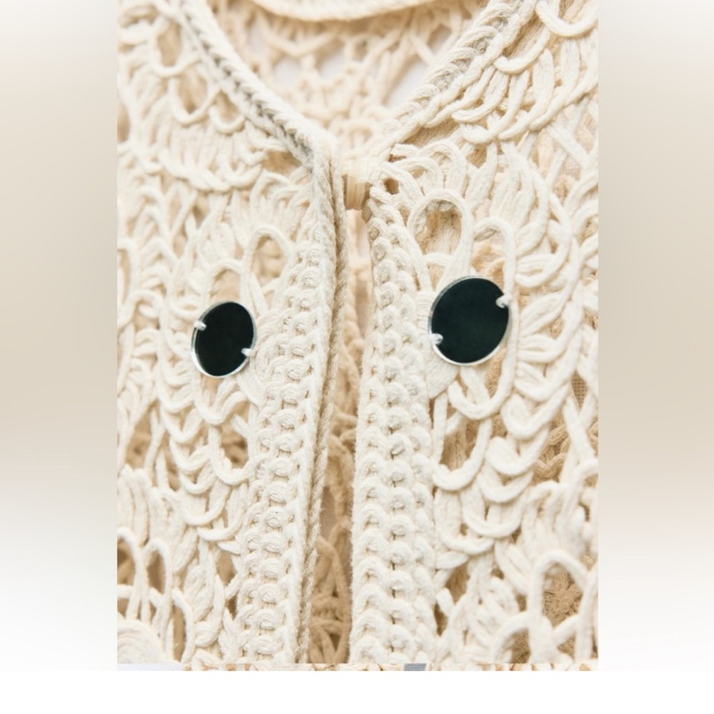ZARA FRINGE CROCHET CARDIGAN - Picture 10 of 13